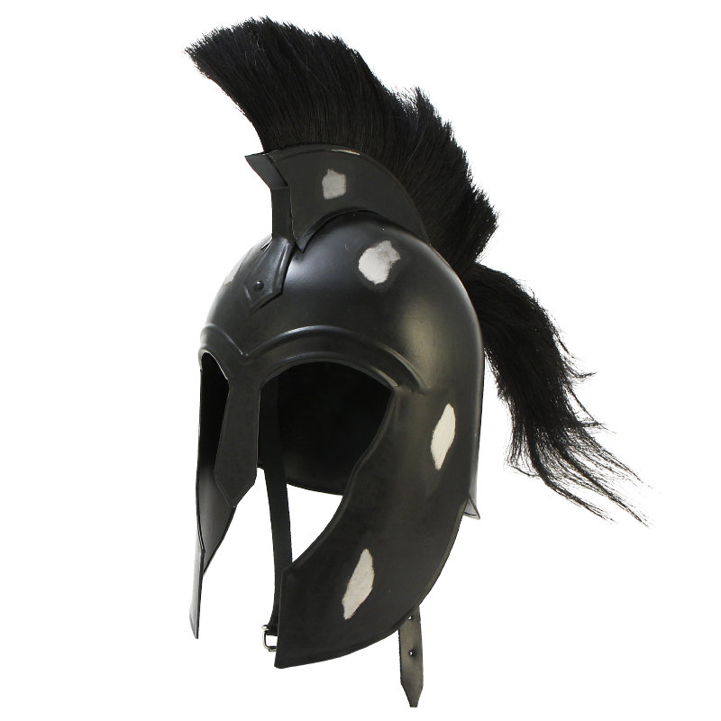 Шлем троянский черный с черным плюмажем