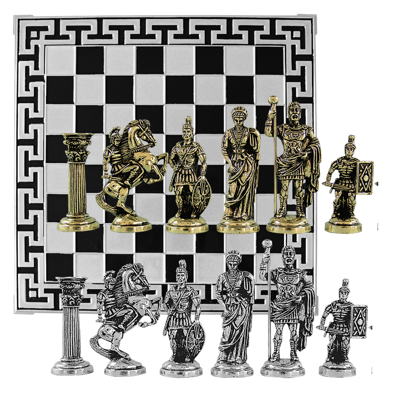 Шахматы "Древний Рим" 44*44*3 см, H= 9.5  см.