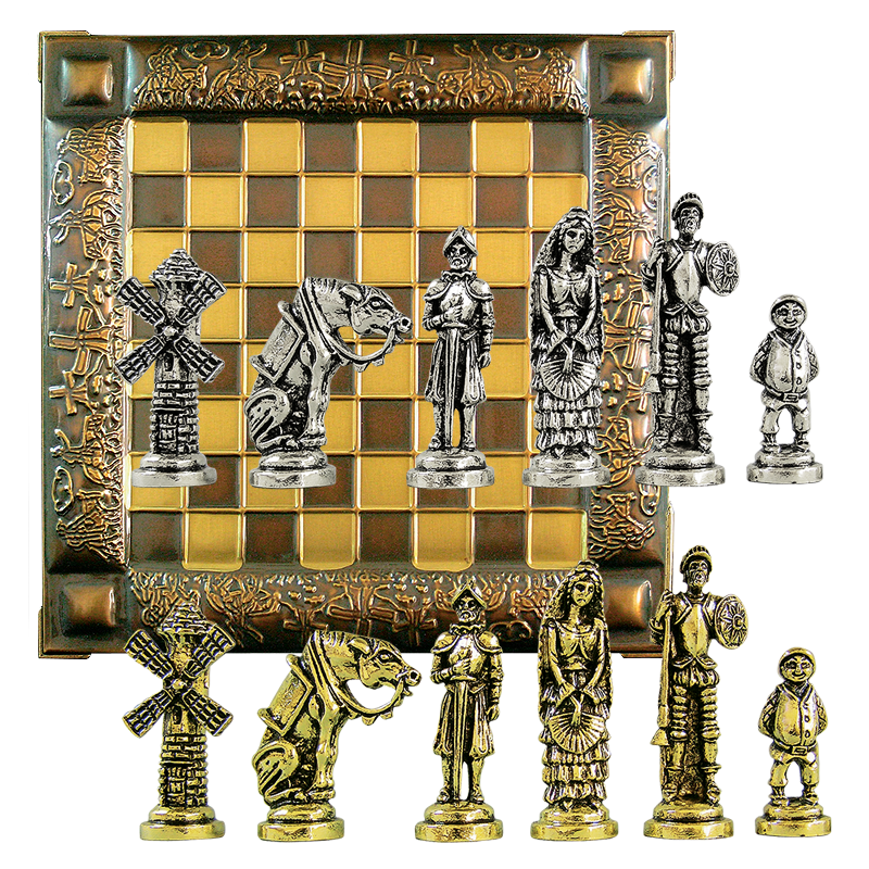 Шахматы "Дон Кихот" 44*44*3 см, H = 9.8 см.