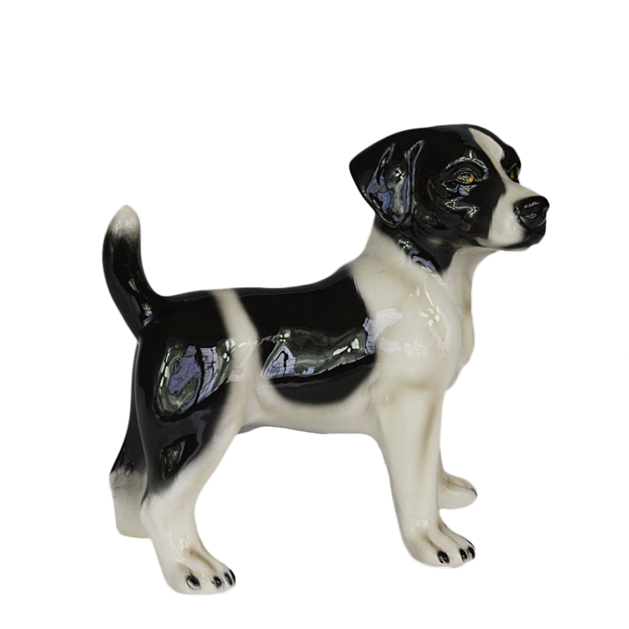 Статуэтка собаки породы Джек Рассел бело-черный