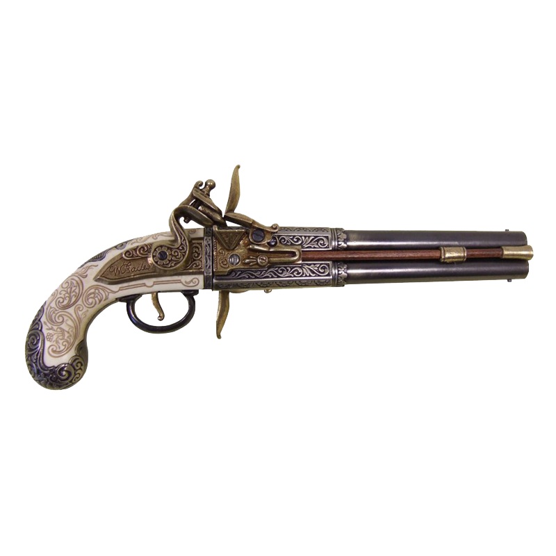 Пистоль "Роловер  2-х ствольный", Англия 1750 г. L = 33 см.