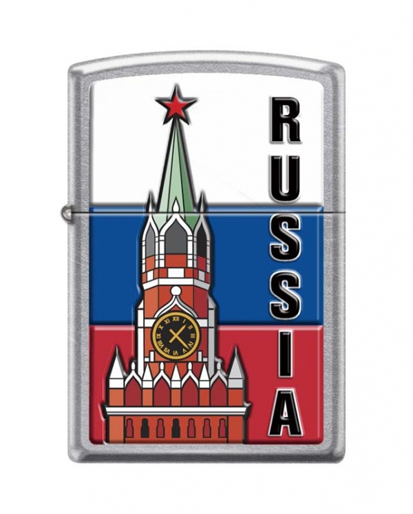 Зажигалка ZIPPO Московский кремль, с покрытием Street Chrome™, латунь/сталь, 36x12x56 мм