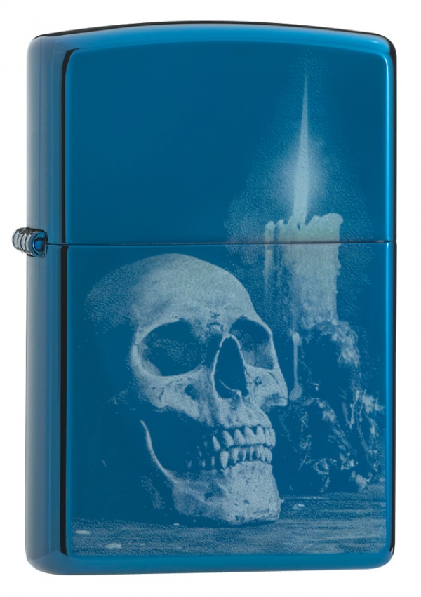 Зажигалка ZIPPO Classic с покрытием High Polish Blue, латунь/сталь, голубая, глянцевая, 36x12x56 мм