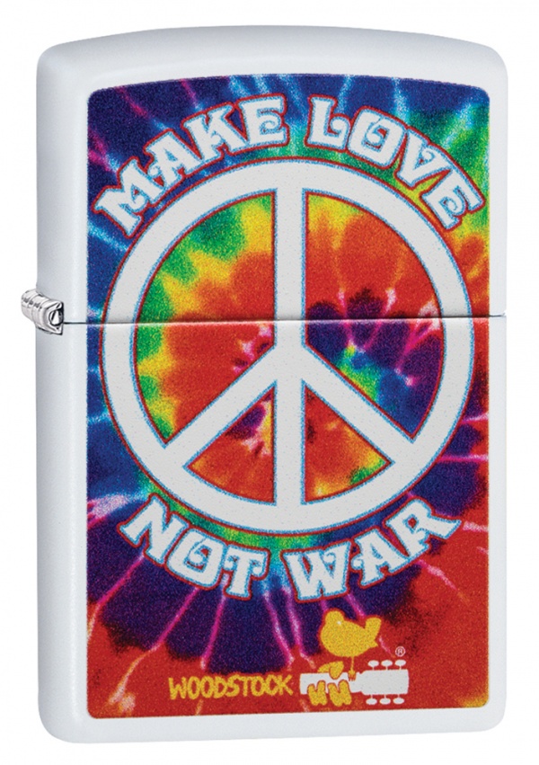 Зажигалка ZIPPO Woodstock® с покрытием White Matte, латунь/сталь, белая, матовая, 36x12x56 мм